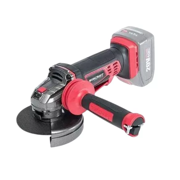 Akkumulátoros sarokcsiszoló, Worcraft CAG-S20Li, piros/fekete, 115 mm, 20 V Li-Ion, 10 000 fordulat/perc, gyorskioldó, akkumulátor és töltő nélkül
