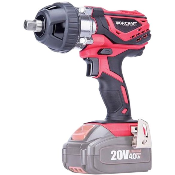 Akkumulátoros ütvecsavarozó, Worcraft CIW-S20Li ShareSYS, piros/fekete, 350 Nm, 0-2200 fordulat/perc, 20 V Li-Ion, dugókulcsokkal, akkumulátor és töltő nélkül