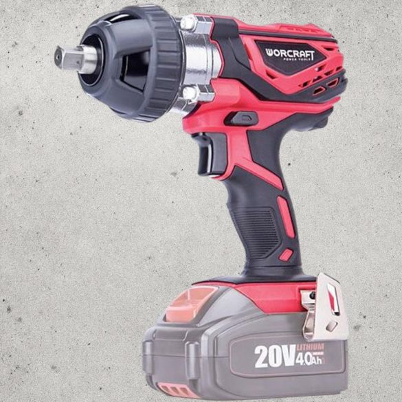 Akkumulátoros ütvecsavarozó, Worcraft CIW-S20Li ShareSYS, piros/fekete, 350 Nm, 0-2200 fordulat/perc, 20 V Li-Ion, dugókulcsokkal, akkumulátor és töltő nélkül