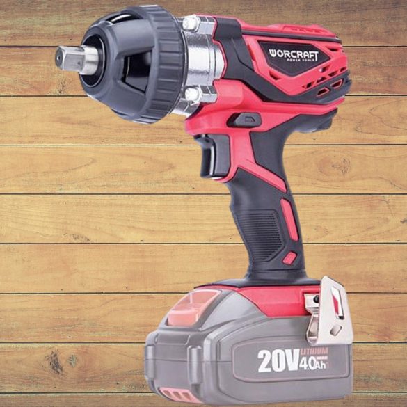 Akkumulátoros ütvecsavarozó, Worcraft CIW-S20Li ShareSYS, piros/fekete, 350 Nm, 0-2200 fordulat/perc, 20 V Li-Ion, dugókulcsokkal, akkumulátor és töltő nélkül