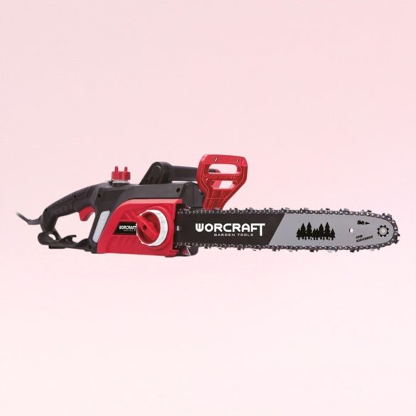 Elektromos láncfűrész, Worcraft GC22-16E, piros/fekete, 2200 W, vezetősín: 40,6 cm, 230 V, 13 m/s láncsebesség, 280 ml olajtartály