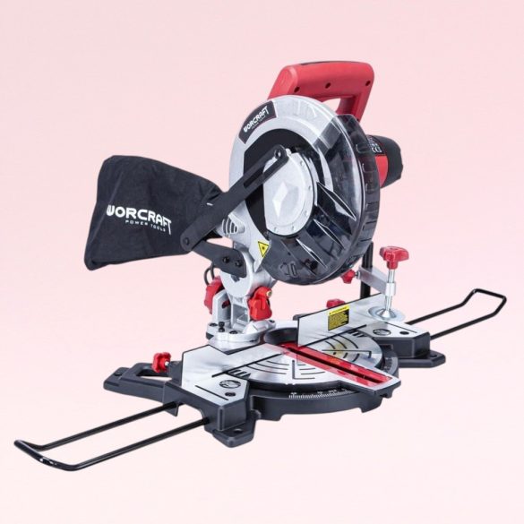 Elektromos gérvágó fűrész, Worcraft MST14-210, 1400 W, 210 mm tárcsa, 5000 fordulat/perc, 230 V, lézeres vezető, porzsák, oldaltámaszok