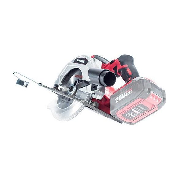 Akkumulátoros körfűrész, Worcraft CCS-S20Li ShareSYS, 4 Ah 20 V Li-Ion, 165 mm tárcsa, 3800 fordulat/perc, 0-45° állítható, akkumulátor és töltő nélkül