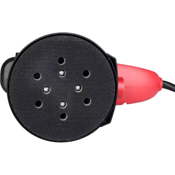 Elektromos excentercsiszoló, Worcraft WPRS104, piros/fekete, 430 W, 230 V, csiszolótányér: 150 mm, rezgéstartomány: 6000–12 000/perc, porzsák, 2 m kábel
