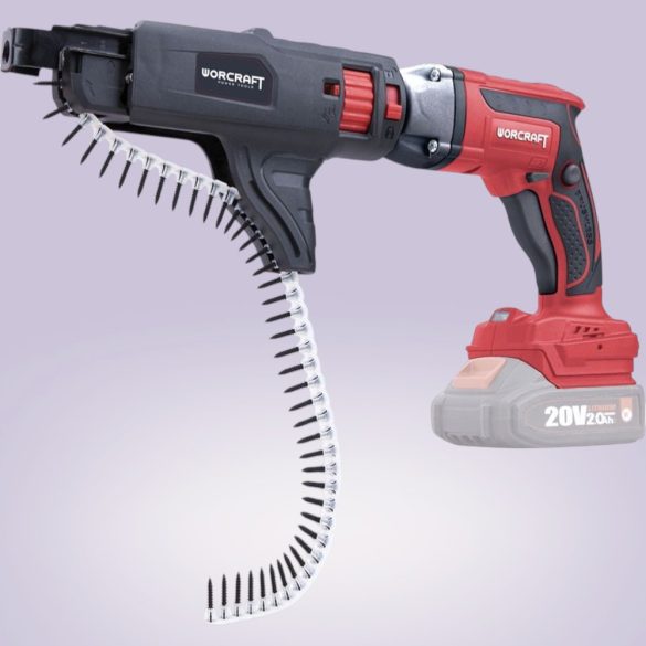 Akkumulátoros gipszkartoncsavarozó, Worcraft CDIS-S20LiB ShareSYS, piros/fekete, 20 V Li-Ion, akkumulátor és töltő nélkül