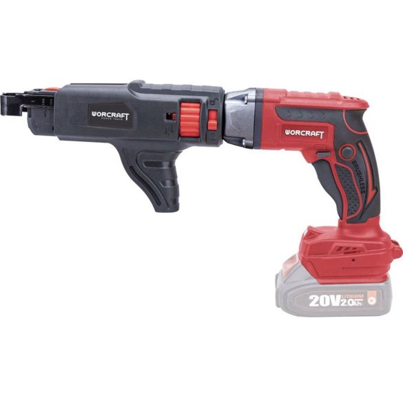 Akkumulátoros gipszkartoncsavarozó, Worcraft CDIS-S20LiB ShareSYS, piros/fekete, 20 V Li-Ion, akkumulátor és töltő nélkül