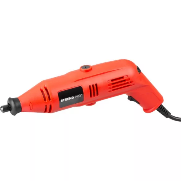 Elektromos egyenes csiszoló, Strend Pro, piros, 130 W, 230 V, fordulatszám: 8000-30 000 fordulat/perc, 210 db tartozékkal