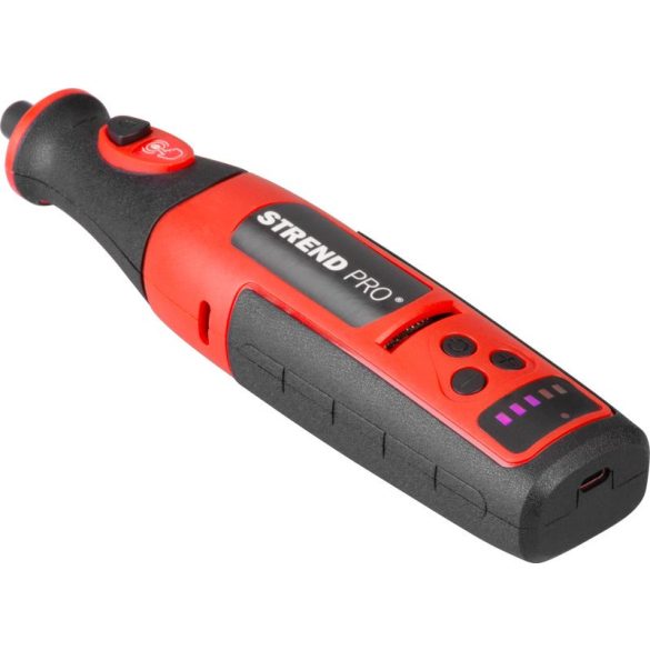 Akkumulátoros csiszológép, Strend Pro, mini egyenes, fúráshoz és csiszoláshoz, 8 V, 1500 mAh, 51 db tartozék