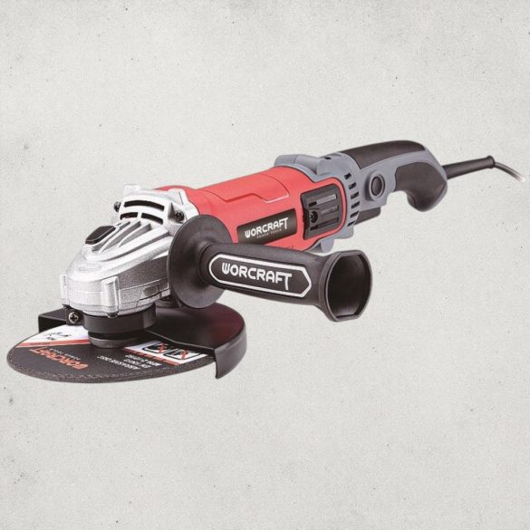 Elektromos sarokcsiszoló, Worcraft AG14-125S, piros/fekete, 125 mm, 1400 W, 11 500 fordulat/perc, 230 V