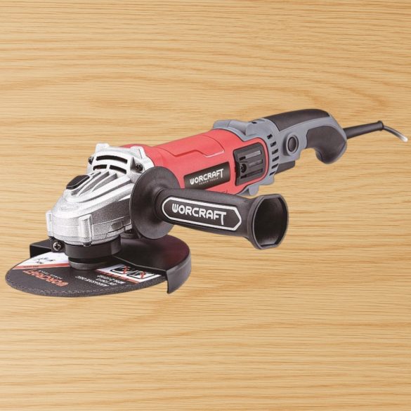 Elektromos sarokcsiszoló, Worcraft AG14-125S, piros/fekete, 125 mm, 1400 W, 11 500 fordulat/perc, 230 V
