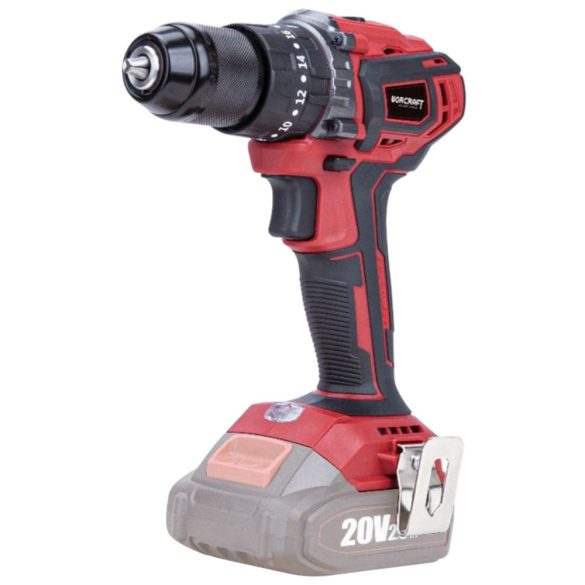 Akkumulátoros fúró-csavarozó, Worcraft CHD-S20LiBA ShareSYS, piros/fekete, 50 Nm, 0-1600 fordulat/perc, 20 V Li-Ion, akkumulátor és töltő nélkül