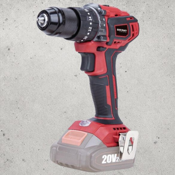 Akkumulátoros fúró-csavarozó, Worcraft CHD-S20LiBA ShareSYS, piros/fekete, 50 Nm, 0-1600 fordulat/perc, 20 V Li-Ion, akkumulátor és töltő nélkül