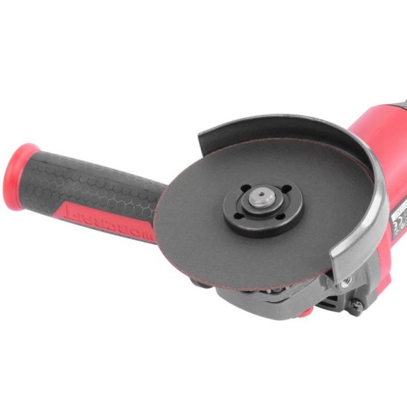 Akkumulátoros sarokcsiszoló, Worcraft CAG-S20LiBH ShareSYS, piros/fekete, 115 mm, 20 V Li-Ion, 8500 fordulat/perc, gyorskioldó, akkumulátorral és töltővel, kofferben