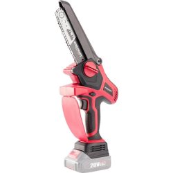   Akkumulátoros láncfűrész, Worcraft CHS-S20LiBP ShareSYS, piros/fekete, mini, 2-4 Ah 20V Li-Ion, vezetősín: 15 cm, 7,5 m/s láncsebesség, 40 ml olajtartály, akkumulátor és töltő nélkül