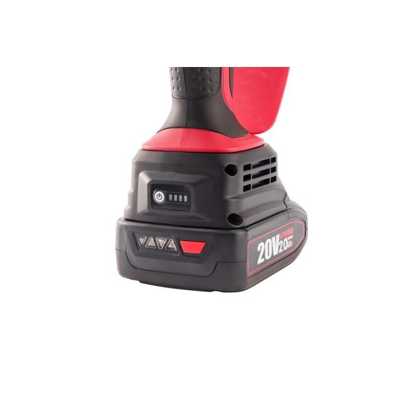 Akkumulátoros láncfűrész, Worcraft CHS-S20LiBP ShareSYS, piros/fekete, mini, 2-4 Ah 20V Li-Ion, vezetősín: 15 cm, 7,5 m/s láncsebesség, 40 ml olajtartály, akkumulátor és töltő nélkül