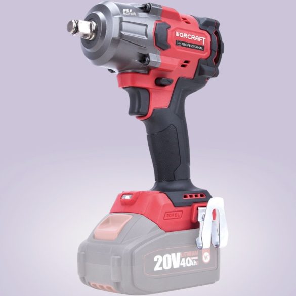 Akkumulátoros ütvecsavarozó, Worcraft CIW-S20LiB-850 ShareSYS, piros/fekete, 850 Nm, 0-2500 fordulat/perc, 0-3000 ütés/perc, 20 V Li-Ion, akkumulátor és töltő nélkül