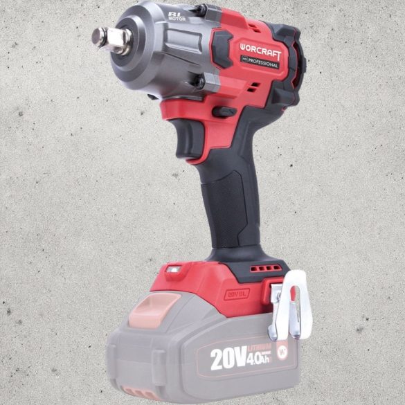 Akkumulátoros ütvecsavarozó, Worcraft CIW-S20LiB-850 ShareSYS, piros/fekete, 850 Nm, 0-2500 fordulat/perc, 0-3000 ütés/perc, 20 V Li-Ion, akkumulátor és töltő nélkül