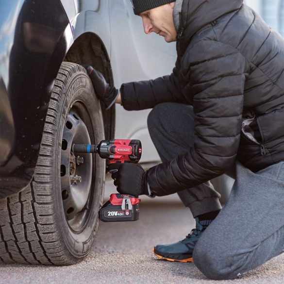 Akkumulátoros ütvecsavarozó, Worcraft CIW-S20LiB-850 ShareSYS, piros/fekete, 850 Nm, 0-2500 fordulat/perc, 0-3000 ütés/perc, 20 V Li-Ion, akkumulátor és töltő nélkül