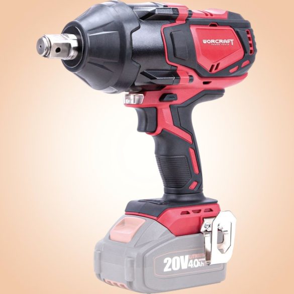 Akkumulátoros ütvecsavarozó, Worcraft CIW-S20LiB-1800 ShareSYS, fekete/piros, 850 Nm, 0-1650 fordulat/perc, 0-1800 ütés/perc, 20 V Li-Ion, 2 × 4,0 Ah, akkumulátor és töltő nélkül