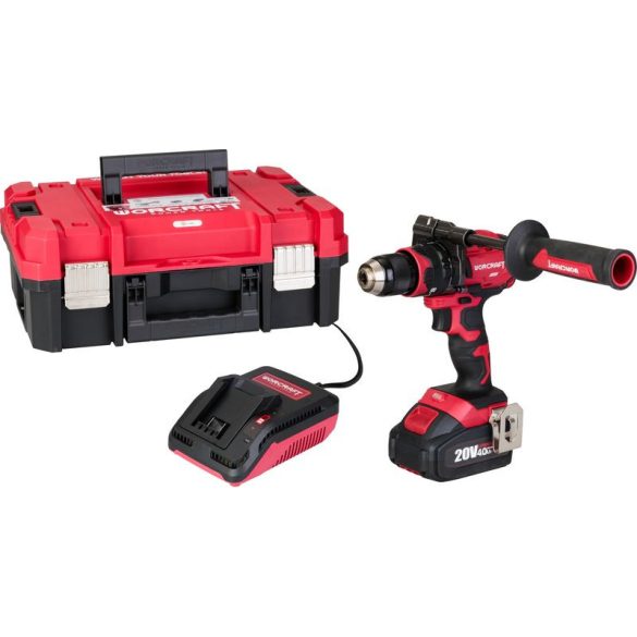 Akkumulátoros szerszámgépkészlet, Worcraft XCUBE004 ShareSYS Toolbox készlet, CHD-S20LiBH csavarbehajtó 20 V, szénkefe nélküli + 1 x 4,0 Ah akkumulátor + töltő, 8 literes Toolbox