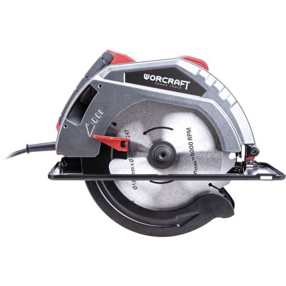 Elektromos körfűrész, Worcraft CS15-185, 1500 W, 185 mm tárcsa, 5000 fordulat/perc, 0-45° állítható, fűrészlapvédő, reteszelő kapcsoló