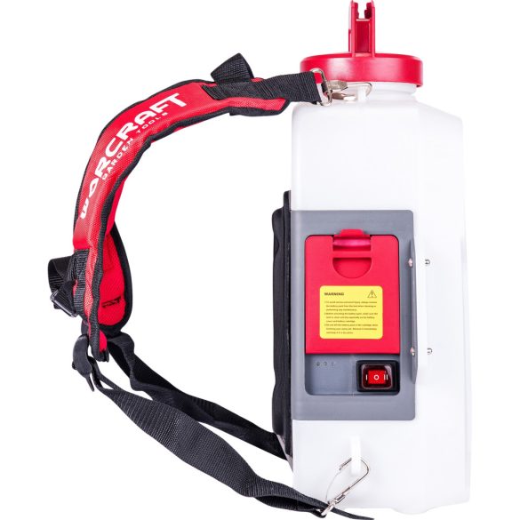 Akkumulátoros permetező, Worcraft CBS-S20Li ShareSYS, 12 liter, fehér, teleszkópos szórókarral, LED töltöttségjelzős, háti hevederes
