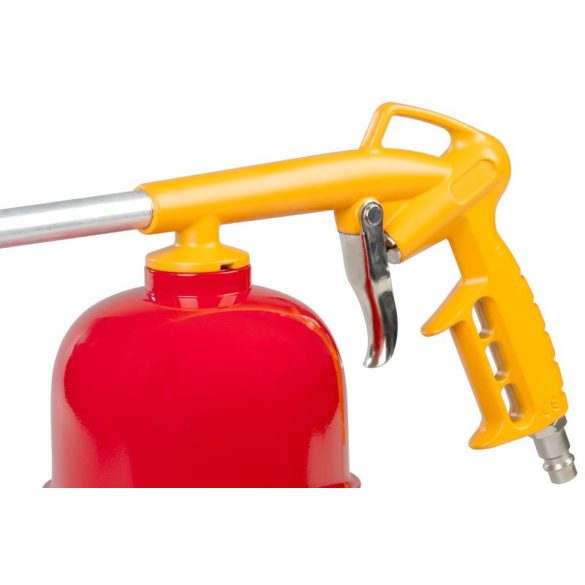 Szórópisztoly, Strend Pro Airtool DO-21, piros/sárga, 900 ml, szívótartályos, mosáshoz, tisztításhoz és korróziógátló kezeléshez, kompresszorhoz