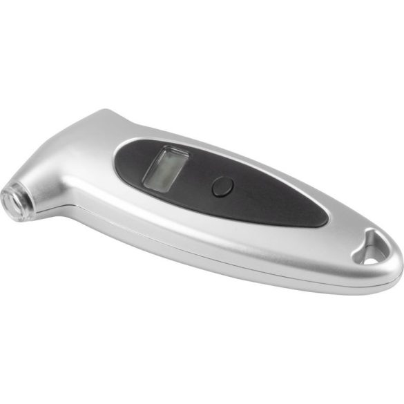 Gumiabroncs nyomásmérő, Strend Pro Airtool DT-3, ezüst, digitális, akkumulátoros, automatikus kalibrálás, skálaválasztás (psi, bar, mm), ±0,5 psi pontosság