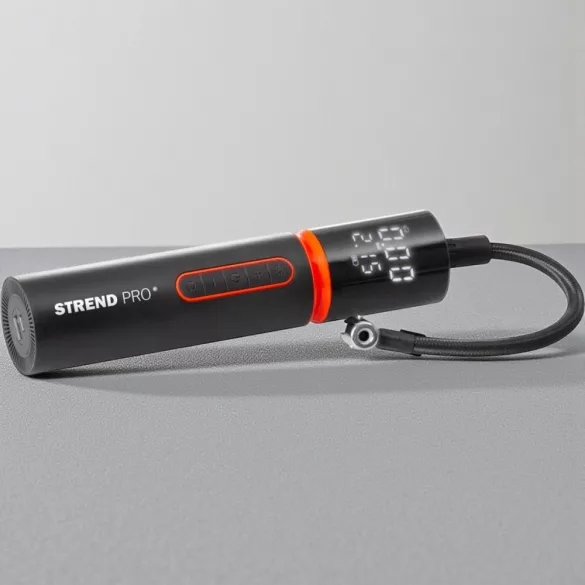 Kompresszor, Strend Pro, fekete, kézi, akkumulátoros, 5 az 1-ben, 150 PSI, 10,3 bar, 22 l/perc, LED világítás, 2000 mAh, hordozható