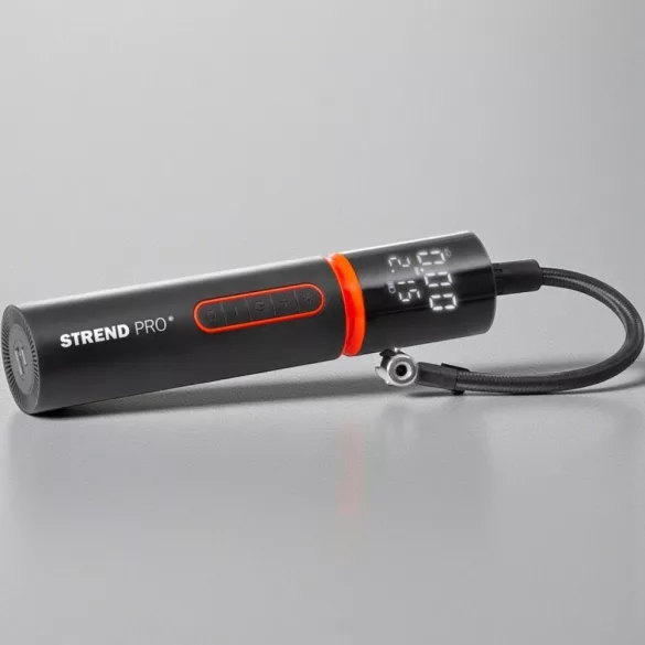 Kompresszor, Strend Pro, fekete, kézi, akkumulátoros, 5 az 1-ben, 150 PSI, 10,3 bar, 22 l/perc, LED világítás, 2000 mAh, hordozható