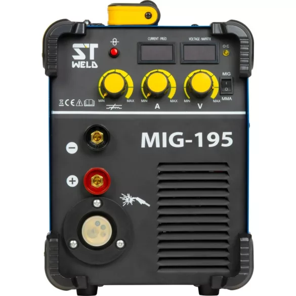 Inverteres hegesztőgép Strend Pro ST Weld MIG-195, kék/fekete, 230V, 40 - 190 A, kombinált, MIG / MMA, elektróda: 0,6 - 10,0 mm, huzal: 0,6 / 0,8 / 1,0 mm, 80% hatásfok