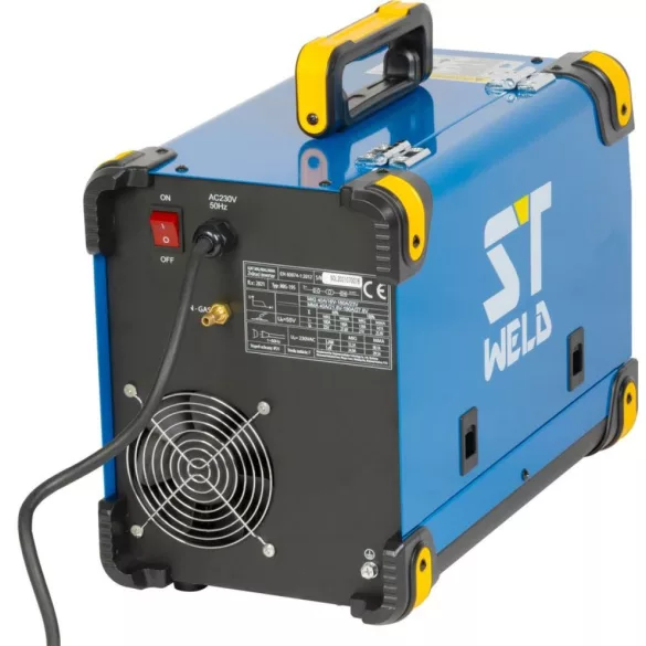 Inverteres hegesztőgép Strend Pro ST Weld MIG-195, kék/fekete, 230V, 40 - 190 A, kombinált, MIG / MMA, elektróda: 0,6 - 10,0 mm, huzal: 0,6 / 0,8 / 1,0 mm, 80% hatásfok