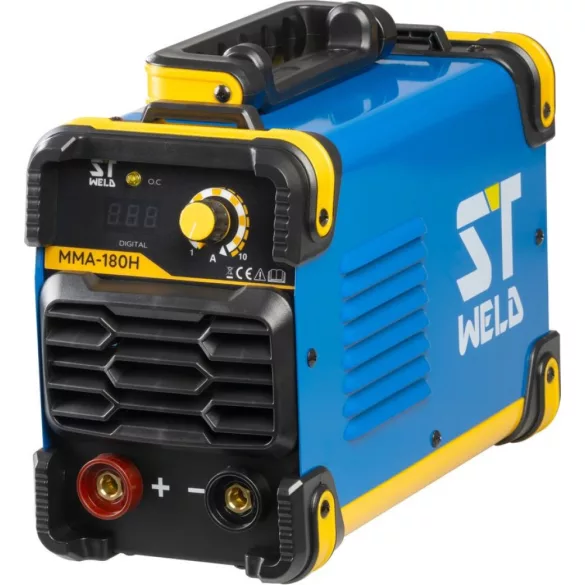 Inverteres hegesztőgép, Strend Pro ST Weld MMA-180H, kék/fekete, 230 V, 30–180 A, elektróda: 1,6–4 mm, 80% hatásfok