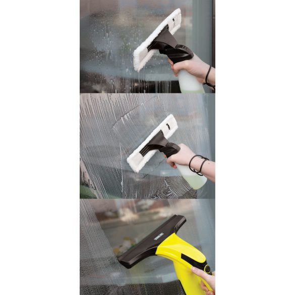 Ablaktörlő, Strend Pro VAC-79W, sárga/fekete, 28 cm, 280 ml, akkumulátoros, szórófejes palackkal, 60 ml szennyvíztartállyal, könnyű, praktikus