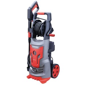 Elektromos magasnyomású mosó, Worcraft HC24-120, szürke/piros, 2400 W, 180 bar, 230 V, átfolyás: 8,0 l/perc, 5 m tömlő, 500 ml habosító tartály