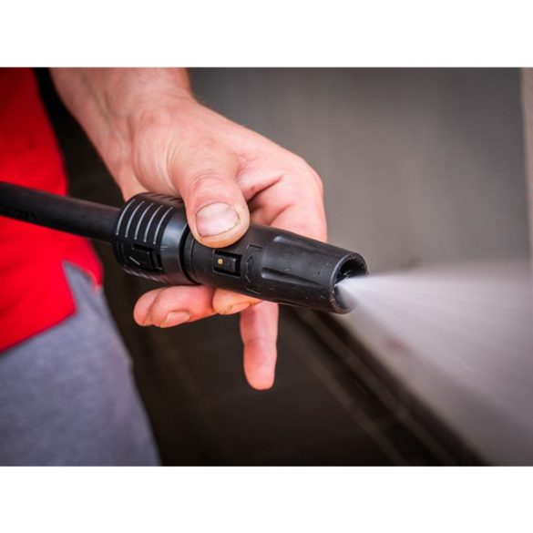 Elektromos magasnyomású mosó, Worcraft HC24-120, szürke/piros, 2400 W, 180 bar, 230 V, átfolyás: 8,0 l/perc, 5 m tömlő, 500 ml habosító tartály