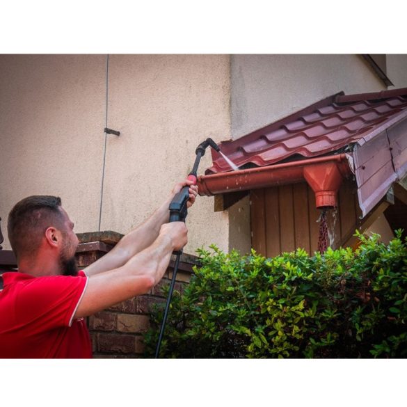 Elektromos magasnyomású mosó, Worcraft HC24-120, szürke/piros, 2400 W, 180 bar, 230 V, átfolyás: 8,0 l/perc, 5 m tömlő, 500 ml habosító tartály