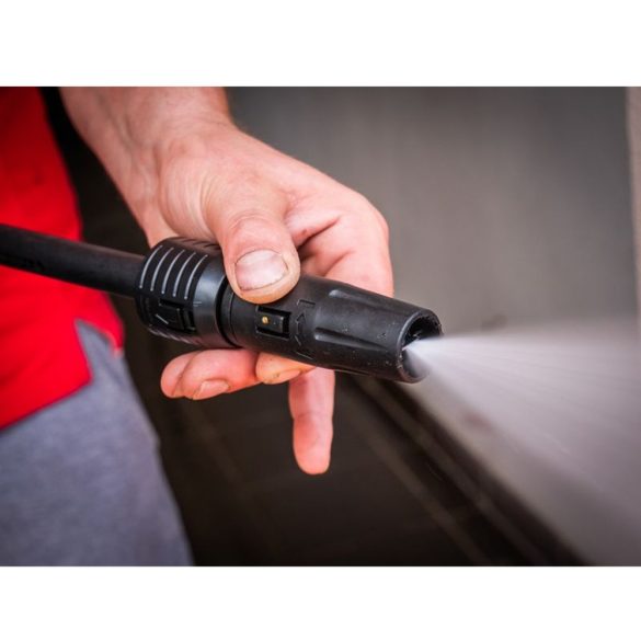 Elektromos magasnyomású mosó, Worcraft HC21-110H, szürke/piros, 2100 W, 165 bar, 230 V, átfolyás: 7,2 l/perc, 8 m tömlő, 500 ml habosító tartály