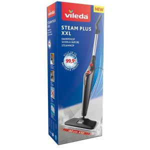Felmosó, Vileda Steam Plus XXL, 400 ml, 40 cm fej, gőzölős, 15 mp bemelegedés, szőnyegadapter, 2 db mikroszálas kendő, vegyszermentes