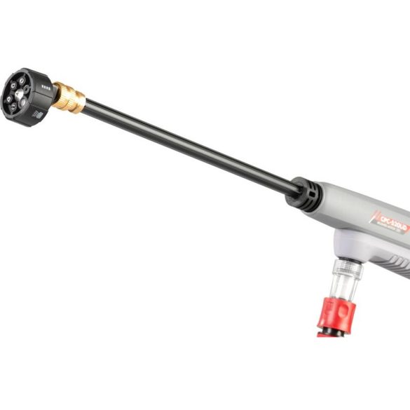 Akkumulátoros magasnyomású mosó, Worcraft CPC-S20LiD ShareSYS, 2,4 MPa, átfolyás: 5,4 l/perc, 5 m tömlő, 380 ml habosító tartály, 20 Li-Ion, akkumulátor és töltő nélkül