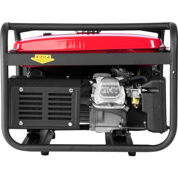 Benzinmotoros áramfejlesztő, Strend Pro Garden KM2500-A, piros/fekete, 4000 W, benzinmotoros, teljesítmény: 2,3/2,1 kW, üzemanyagtartály: 15 l, kimenetek: 2 × 230 V AC, 1 × 12 V DC, 96 dB, AVR