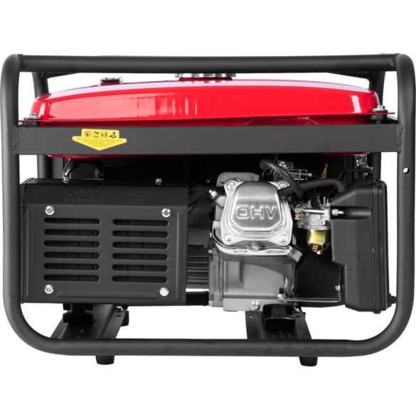 Benzinmotoros áramfejlesztő, Strend Pro Garden KM4000-A, piros/fekete, 4000 W, benzinmotoros, teljesítmény: 3,0/2,8 kW, üzemanyagtartály: 15 l, kimenetek: 2 × 230 V AC, 1 × 12 V DC, 96 dB, AVR