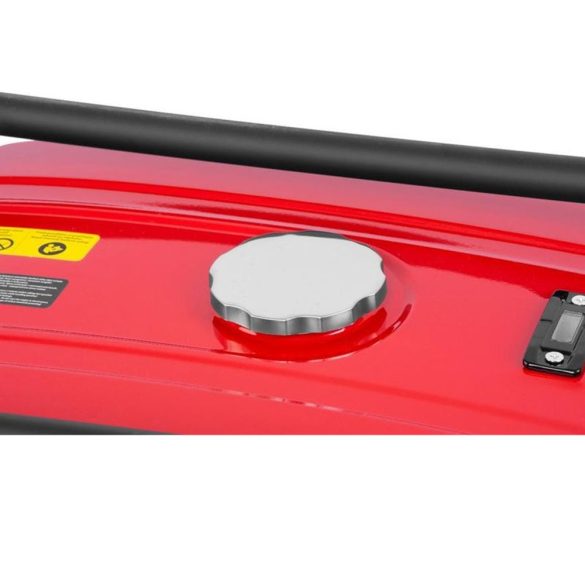 Benzinmotoros áramfejlesztő, Strend Pro Garden KM4000-A, piros/fekete, 4000 W, benzinmotoros, teljesítmény: 3,0/2,8 kW, üzemanyagtartály: 15 l, kimenetek: 2 × 230 V AC, 1 × 12 V DC, 96 dB, AVR