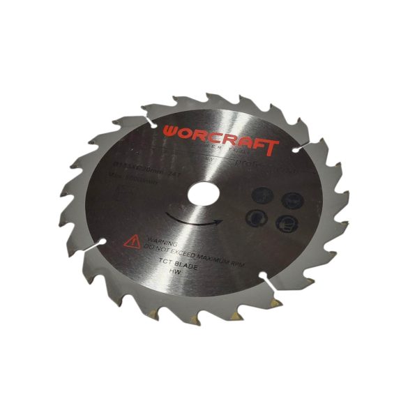 Körfűrészlap, Worcraft CS15-185 körfűrészhez, 185 mm, 24 fog, 20 mm furat, 1,5 mm vastag