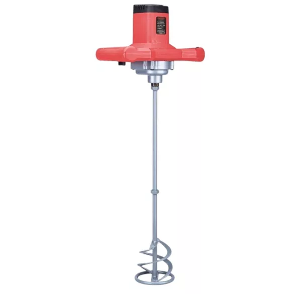 Elektromos habarcskeverő, Worcraft EM12-120, piros/fekete, 1200 W, menet: M14, maximum 120 mm keverőlapát, 180-650 fordulat/perc, 230 V/50 Hz