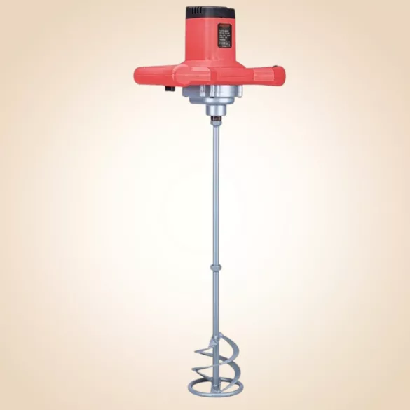 Elektromos habarcskeverő, Worcraft EM12-120, piros/fekete, 1200 W, menet: M14, maximum 120 mm keverőlapát, 180-650 fordulat/perc, 230 V/50 Hz