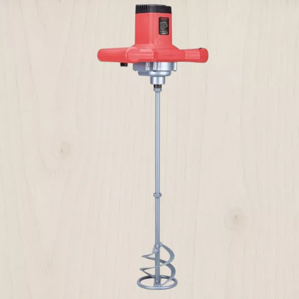 Elektromos habarcskeverő, Worcraft EM12-120, piros/fekete, 1200 W, menet: M14, maximum 120 mm keverőlapát, 180-650 fordulat/perc, 230 V/50 Hz