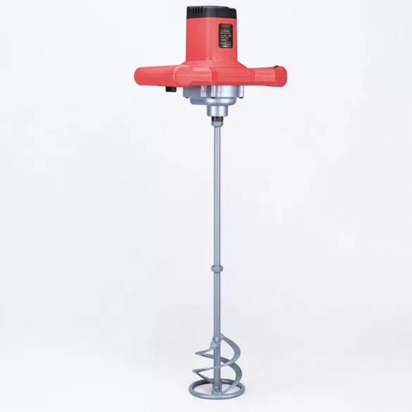 Elektromos habarcskeverő, Worcraft EM12-120, piros/fekete, 1200 W, menet: M14, maximum 120 mm keverőlapát, 180-650 fordulat/perc, 230 V/50 Hz