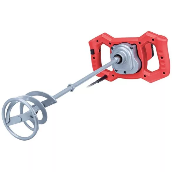 Elektromos habarcskeverő, Worcraft EM12-120, piros/fekete, 1200 W, menet: M14, maximum 120 mm keverőlapát, 180-650 fordulat/perc, 230 V/50 Hz