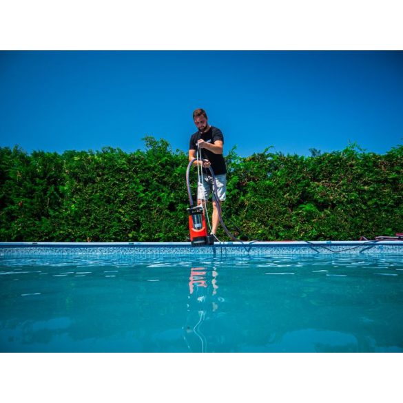 Elektromos búvárszivattyú, Strend Pro Garden MQ1000, piros/fekete, 1000 W, 10 m kábel, maximális emelőmagasság: 33 m, 108 l/perc, IPX8, tiszta vízhez, úszókapcsolós